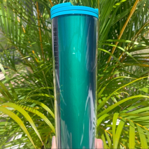 Starbucks Teal Iridescent Hot Tumbler Ombre Blue Cold Cup 16oz Insulated NWT - Picture 13 of 16